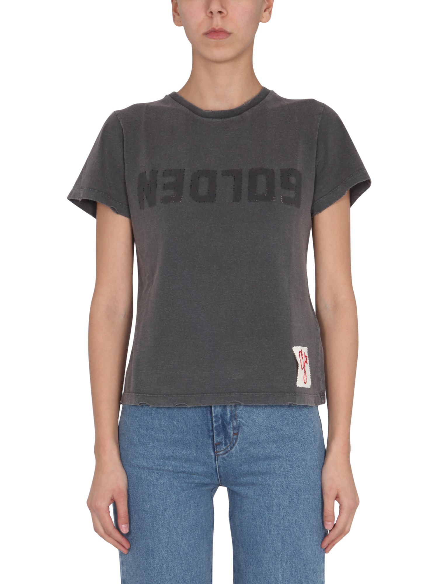 golden goose deluxe brand distressed t-shirt