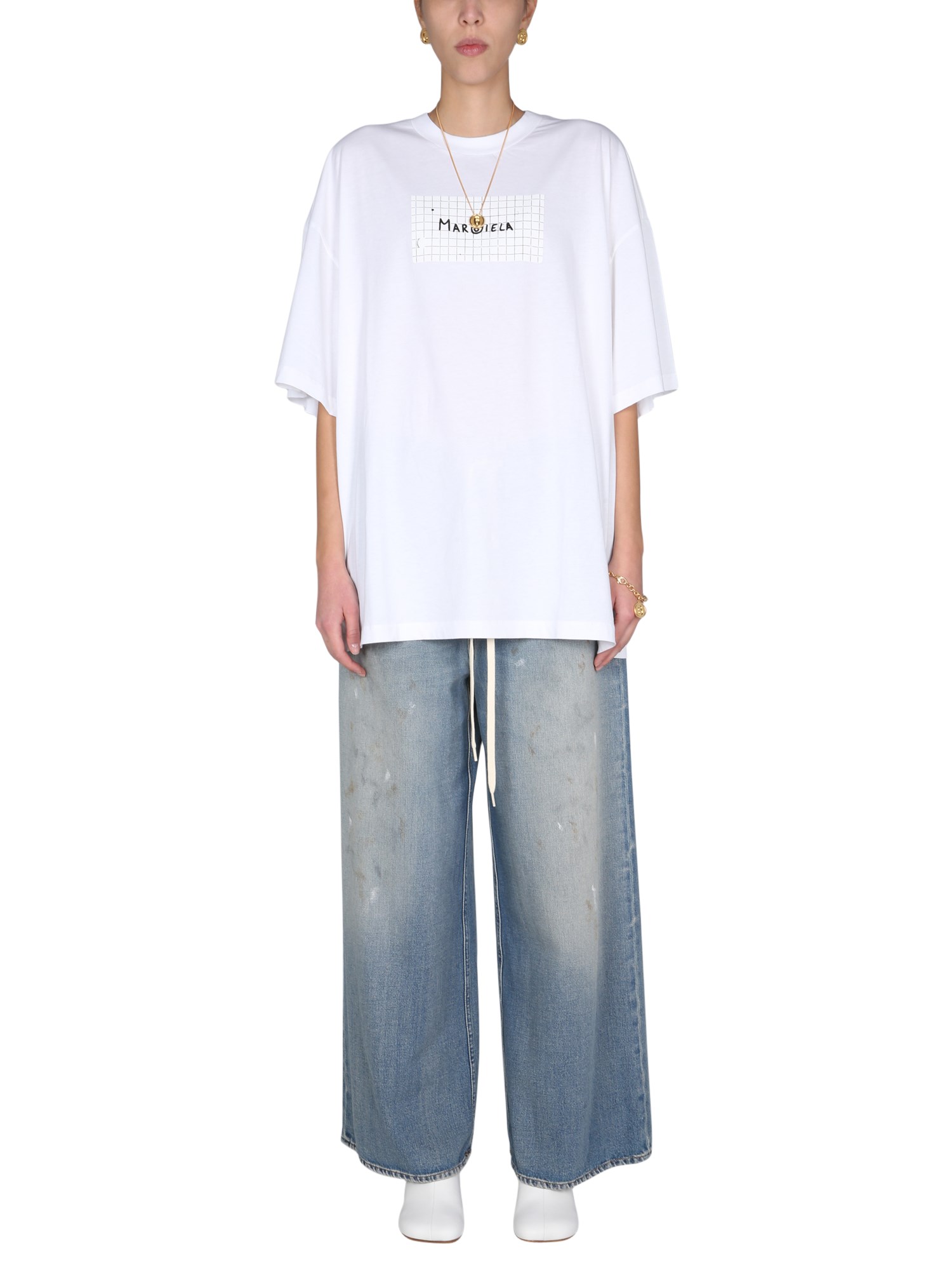 mm6 maison margiela t-shirt with logo print