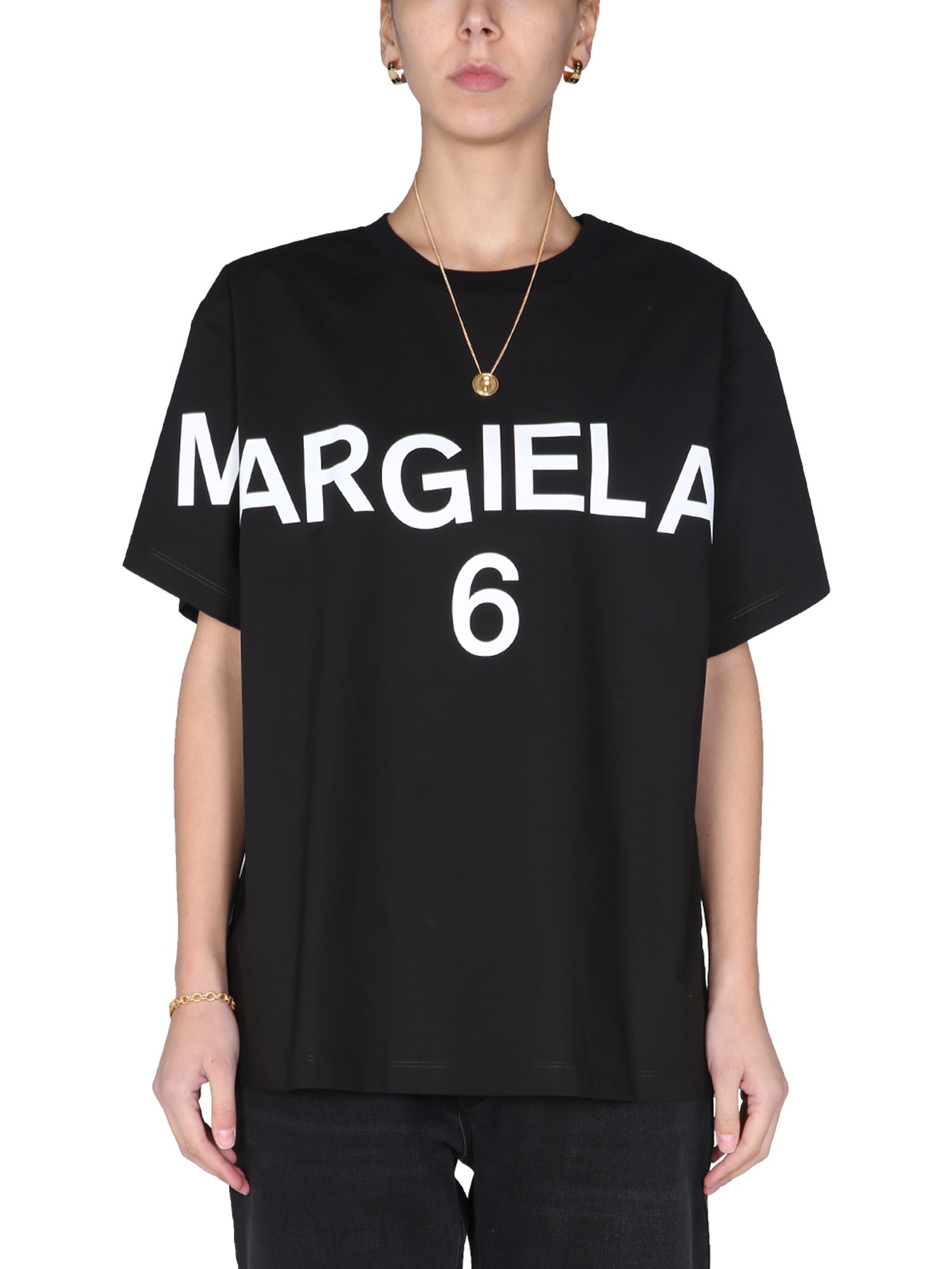 mm6 maison margiela t-shirt with logo print