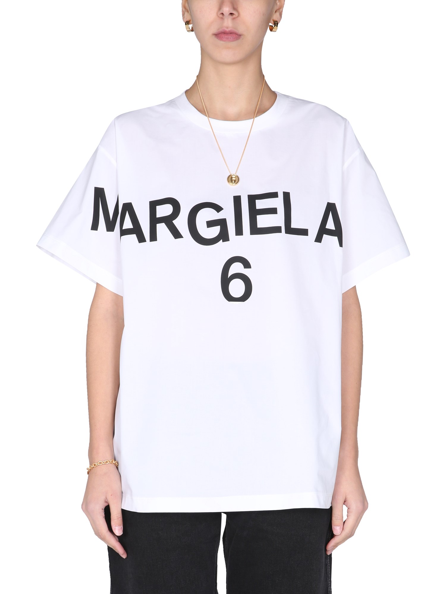 mm6 maison margiela t-shirt with logo print