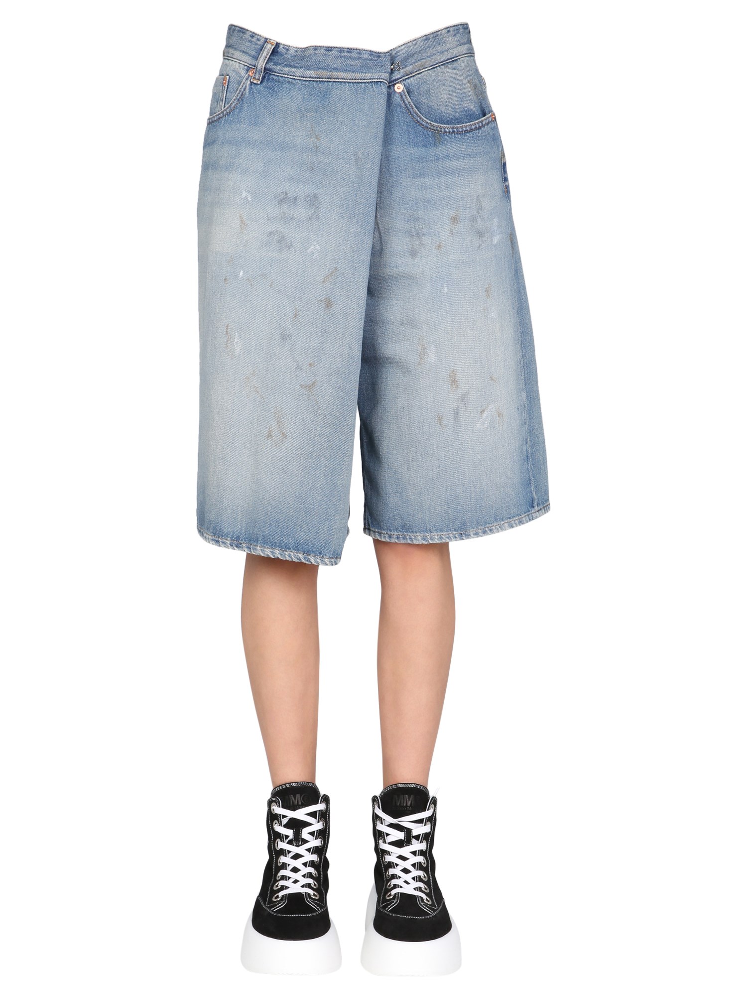 mm6 maison margiela denim bermudas