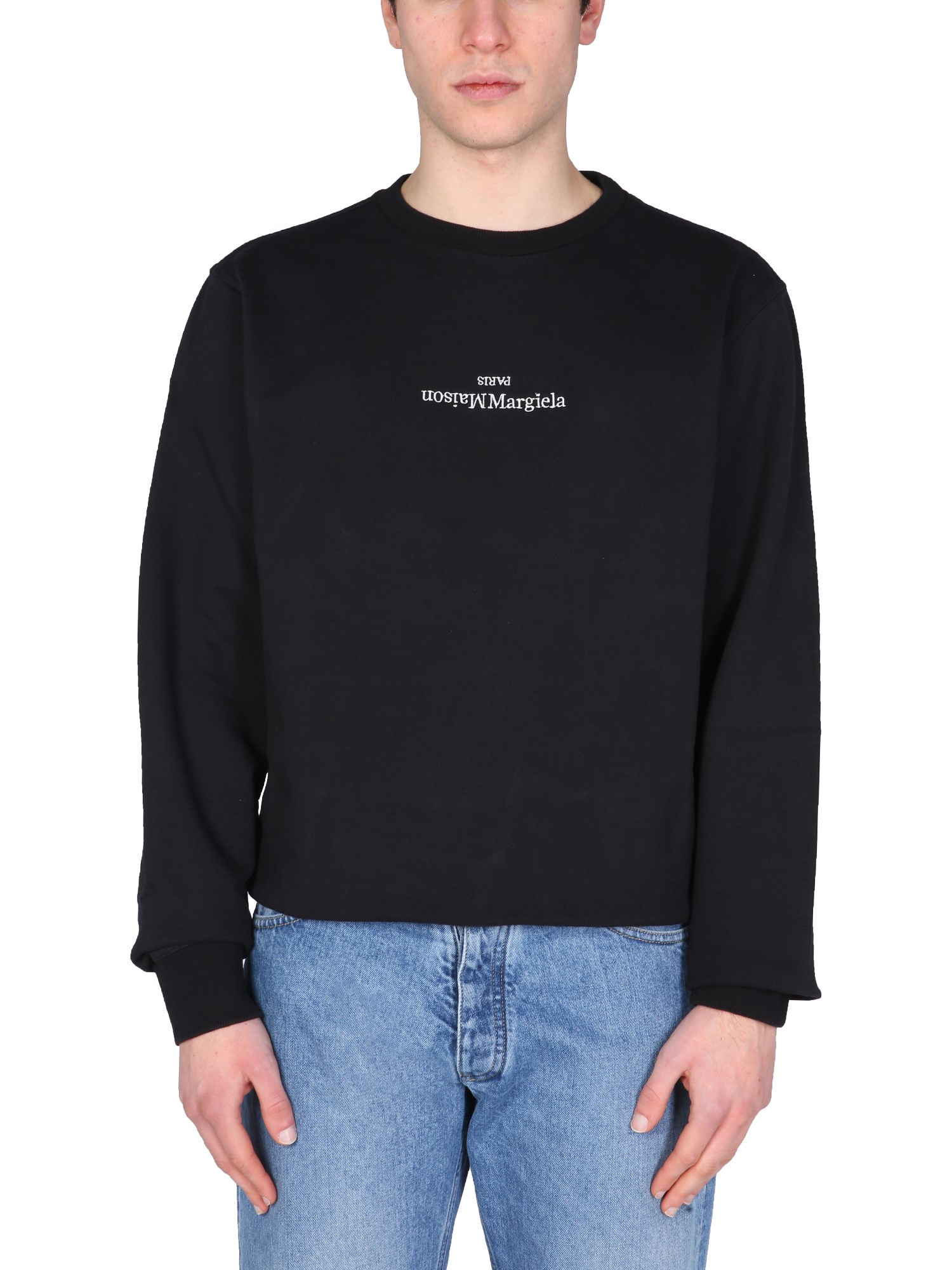 maison margiela sweatshirt with embroidered logo