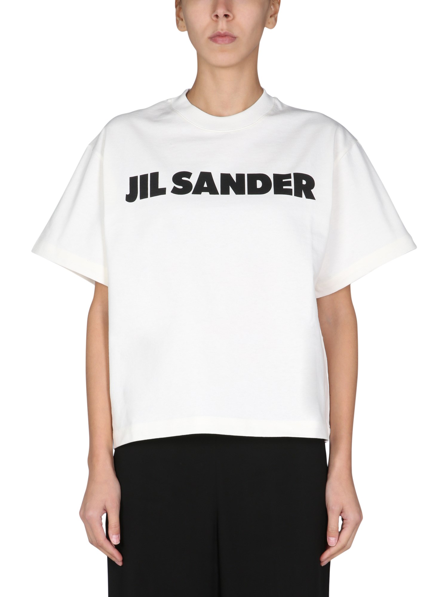 jil sander t-shirt with logo print