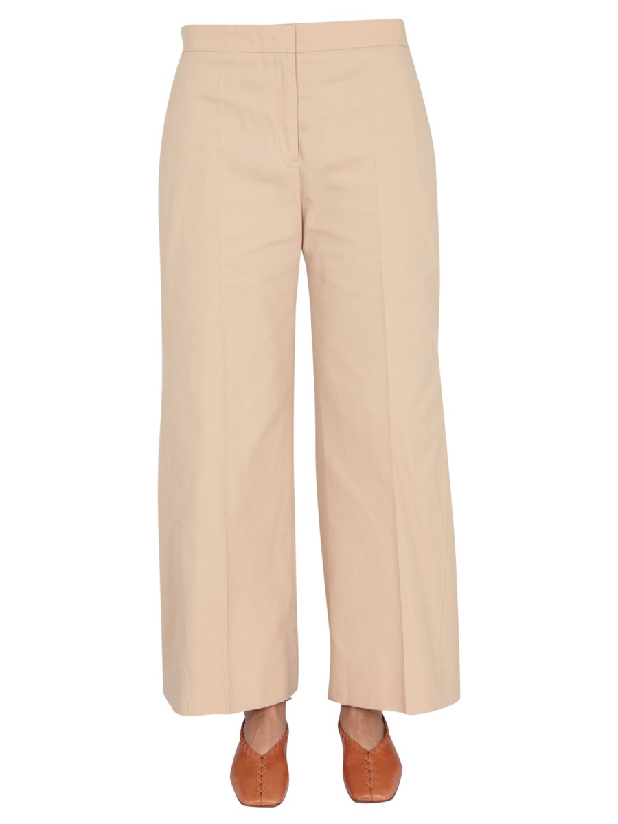 JIL SANDER PANTALONE WIDE LEG IN COTONE