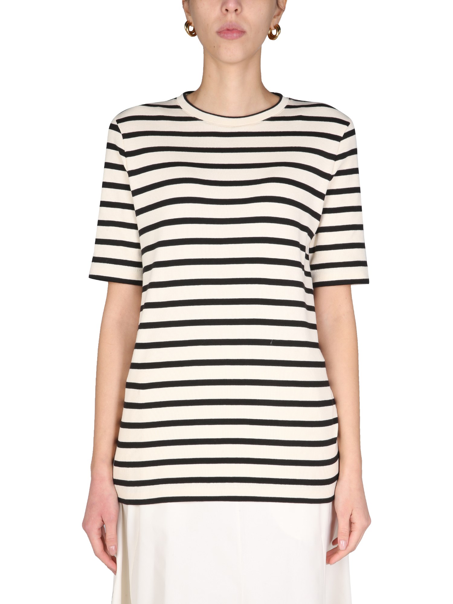 jil sander striped pattern t-shirt