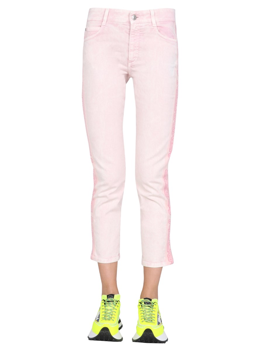 STELLA McCARTNEY JEANS IN DENIM DI COTONE CON BANDE LOGATE