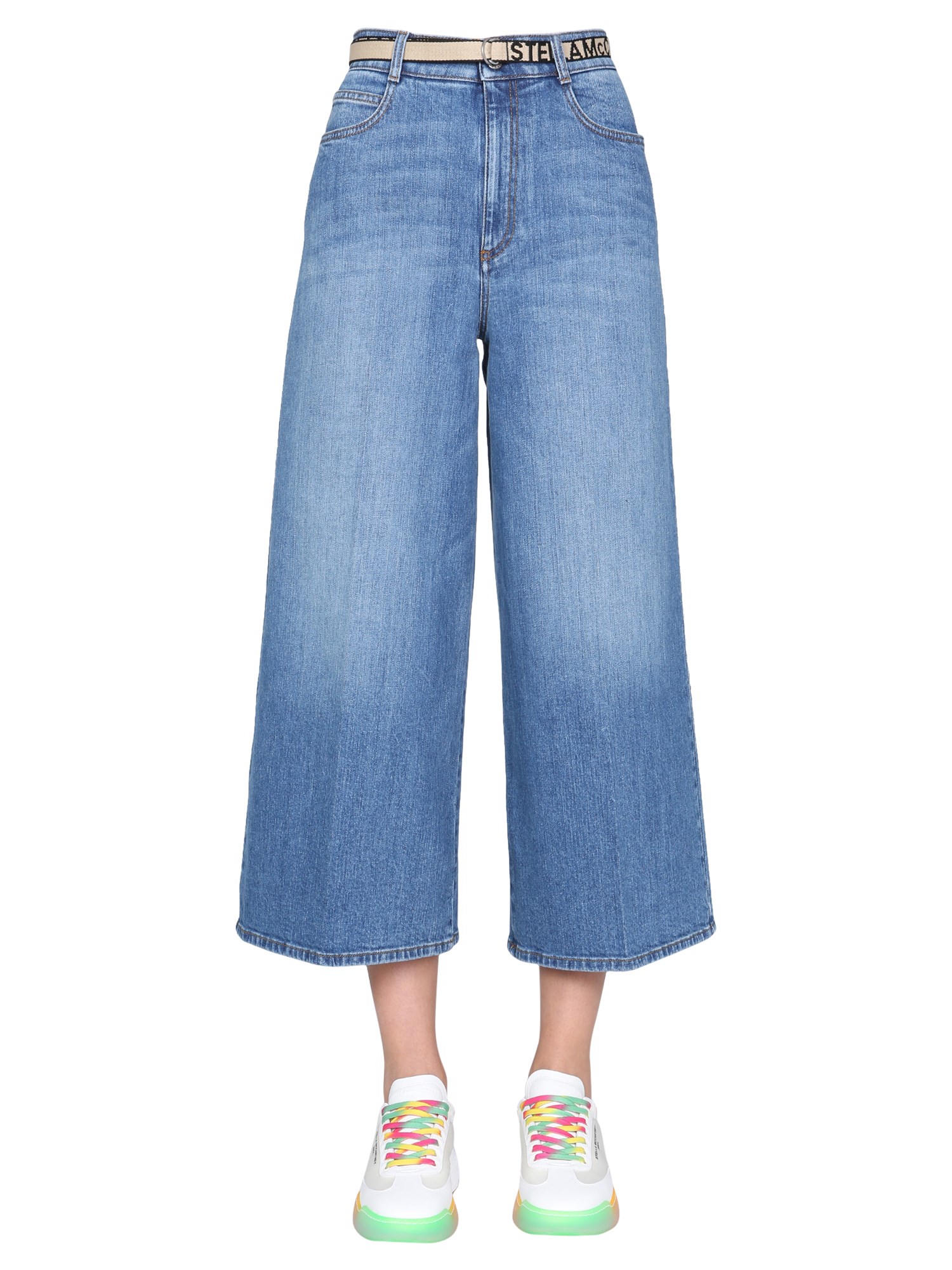 stella mccartney jeans with logo belt