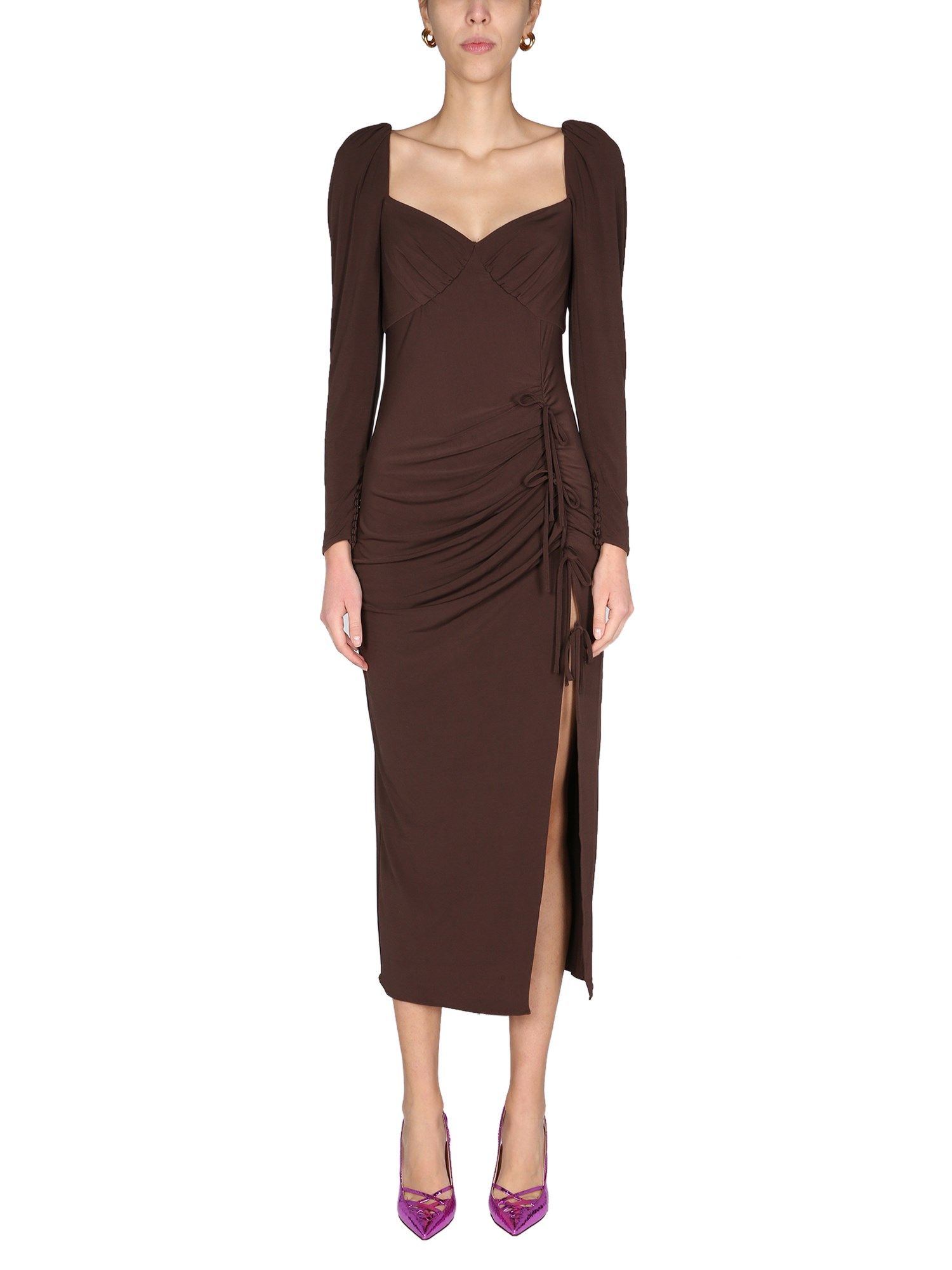 self-portrait dress with draping