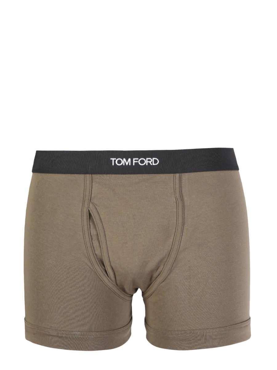 TOM FORD - STRETCH COTTON BOXERS WITH LOGO BAND - Eleonora Bonucci