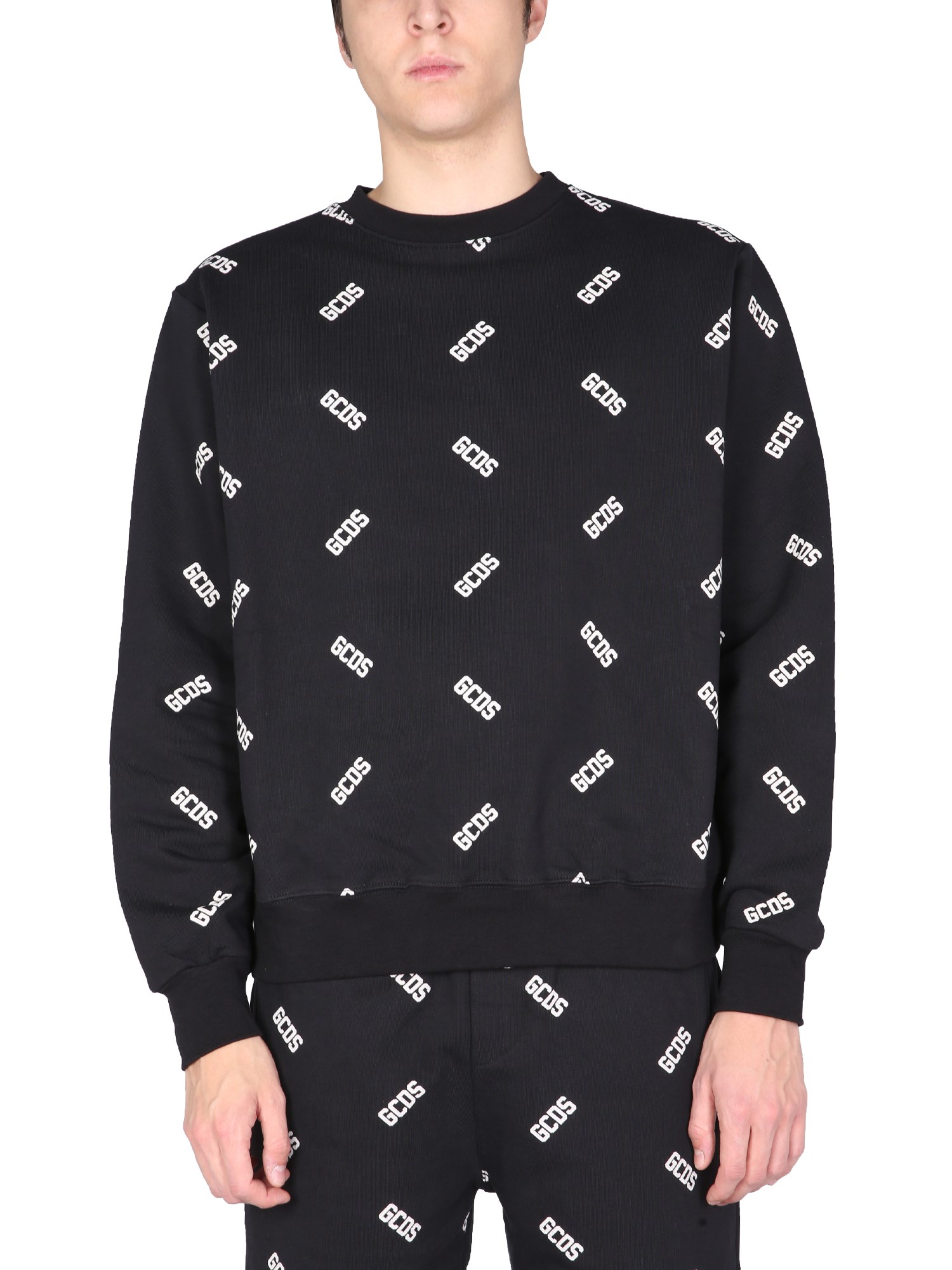 gcds sweatshirt with all over logo print