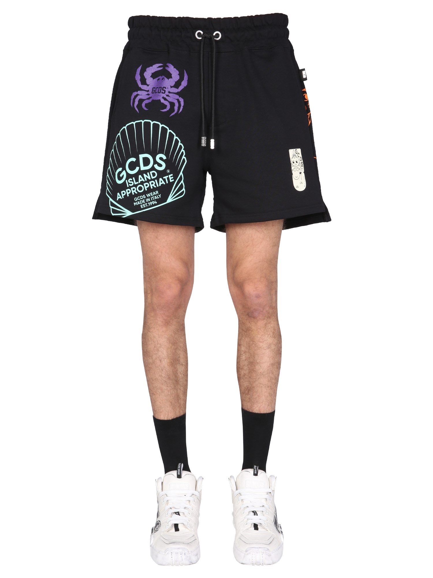 gcds bermuda with logo print