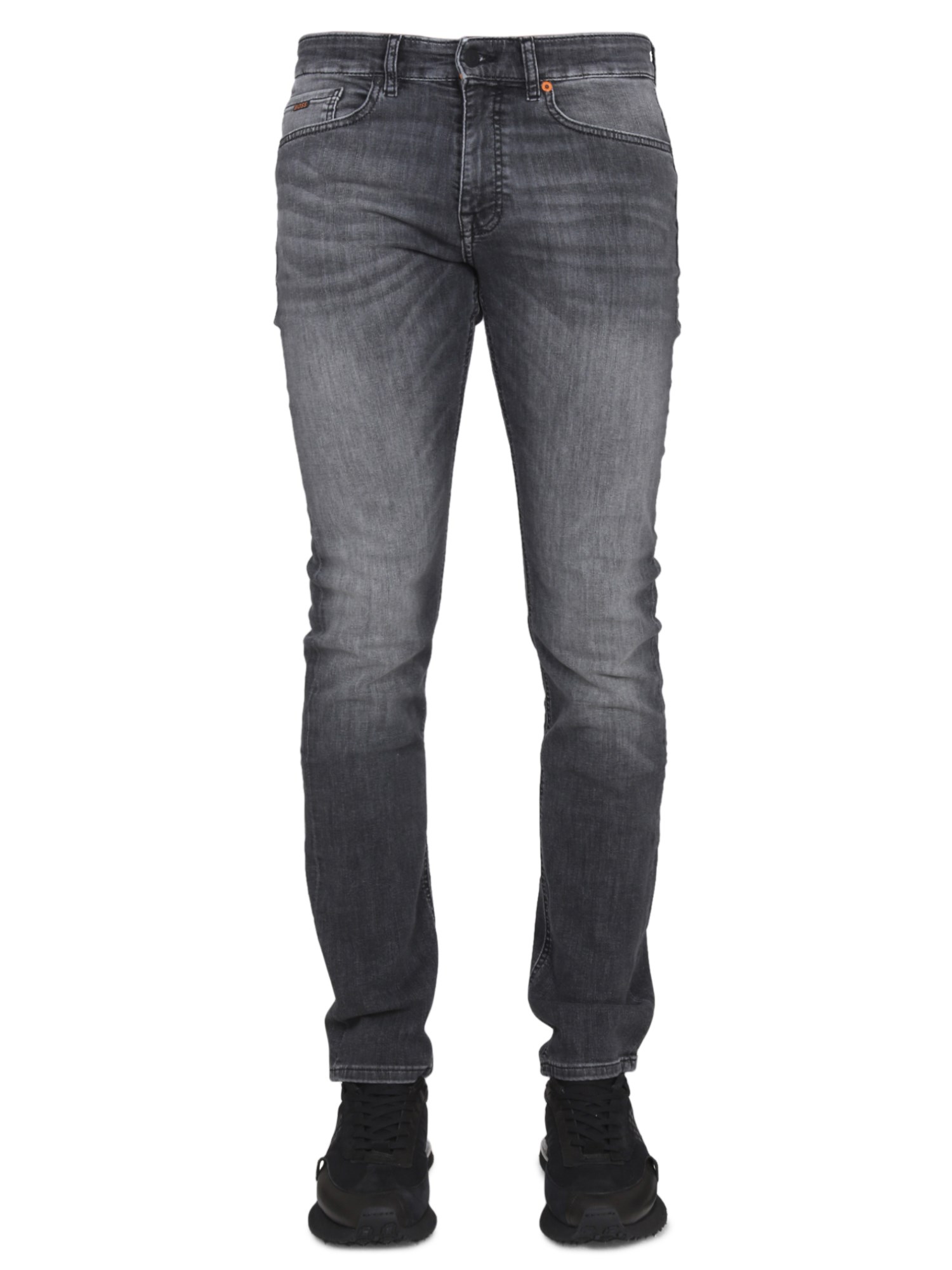 Hugo Boss Slim-fit Jeans In Gray Super-stretch Denim In Dark Grey