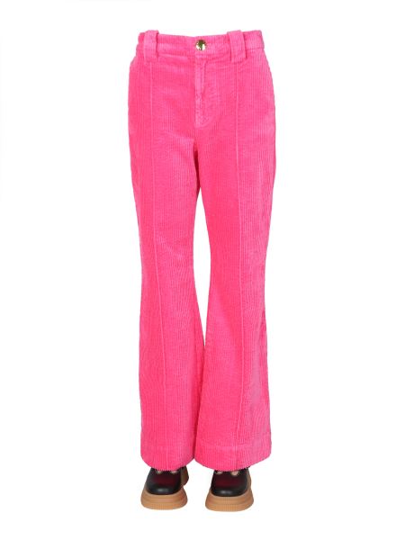Ganni - Organic Cotton Ribbed Trousers 