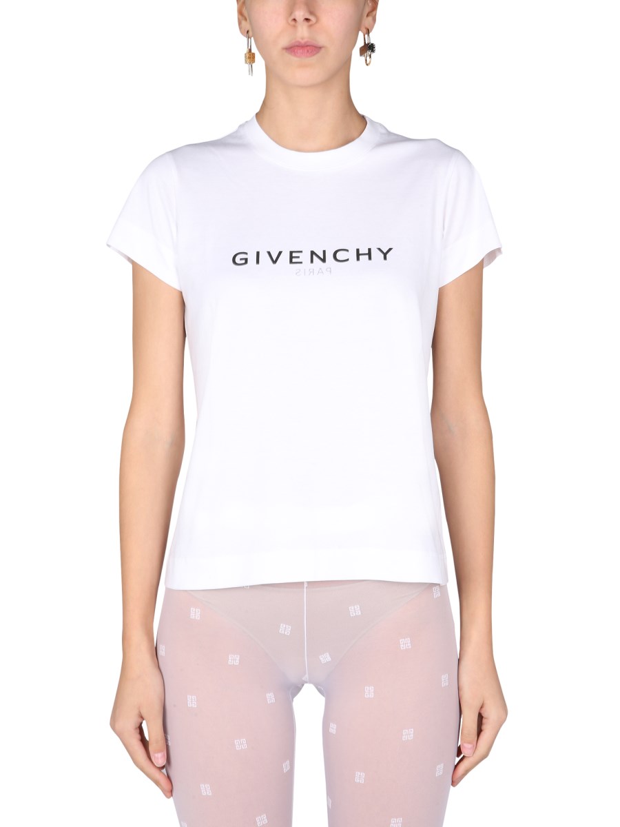 GIVENCHY REVERSE COTTON JERSEY T SHIRT WITH LOGO PRINT Eleonora Bonucci