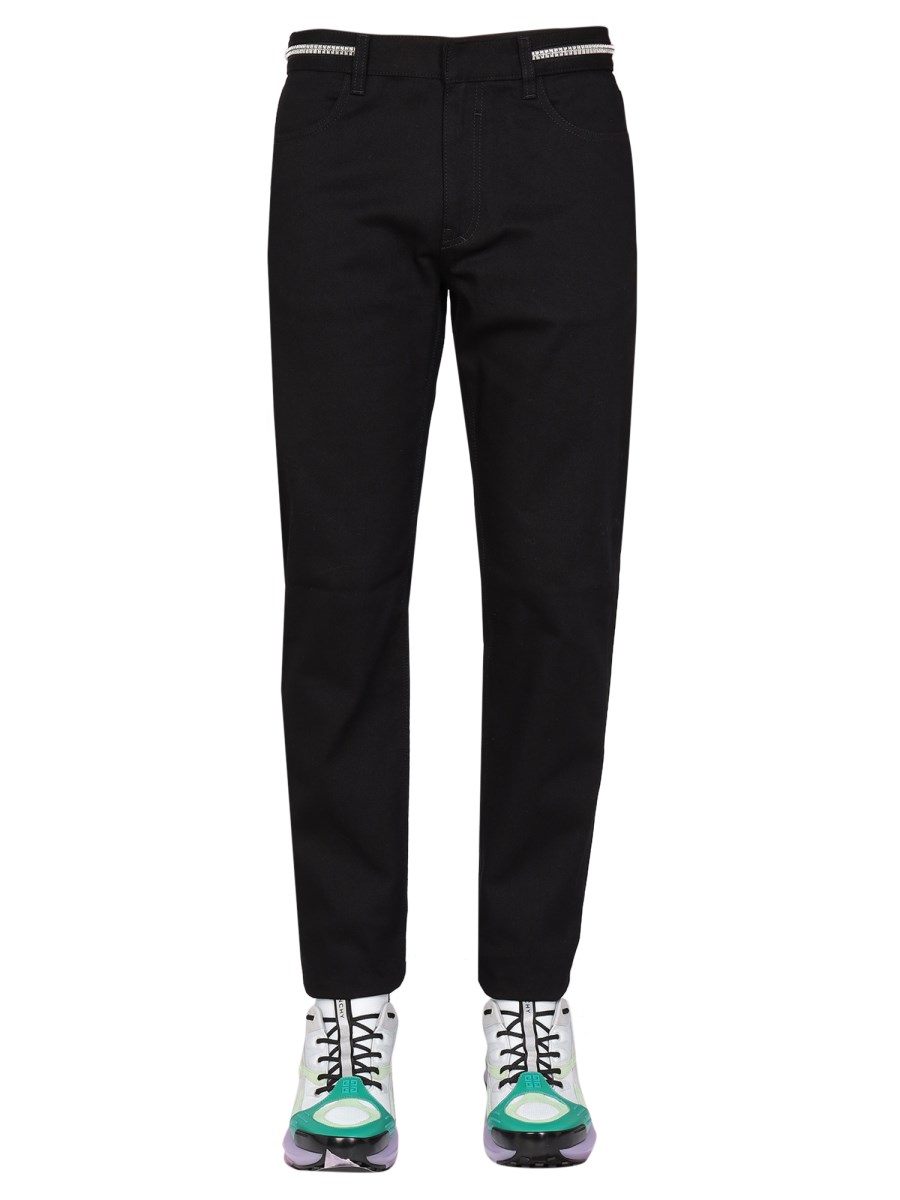 GIVENCHY JEANS SLIM FIT IN DENIM DI COTONE CON DETTAGLI METALLICI