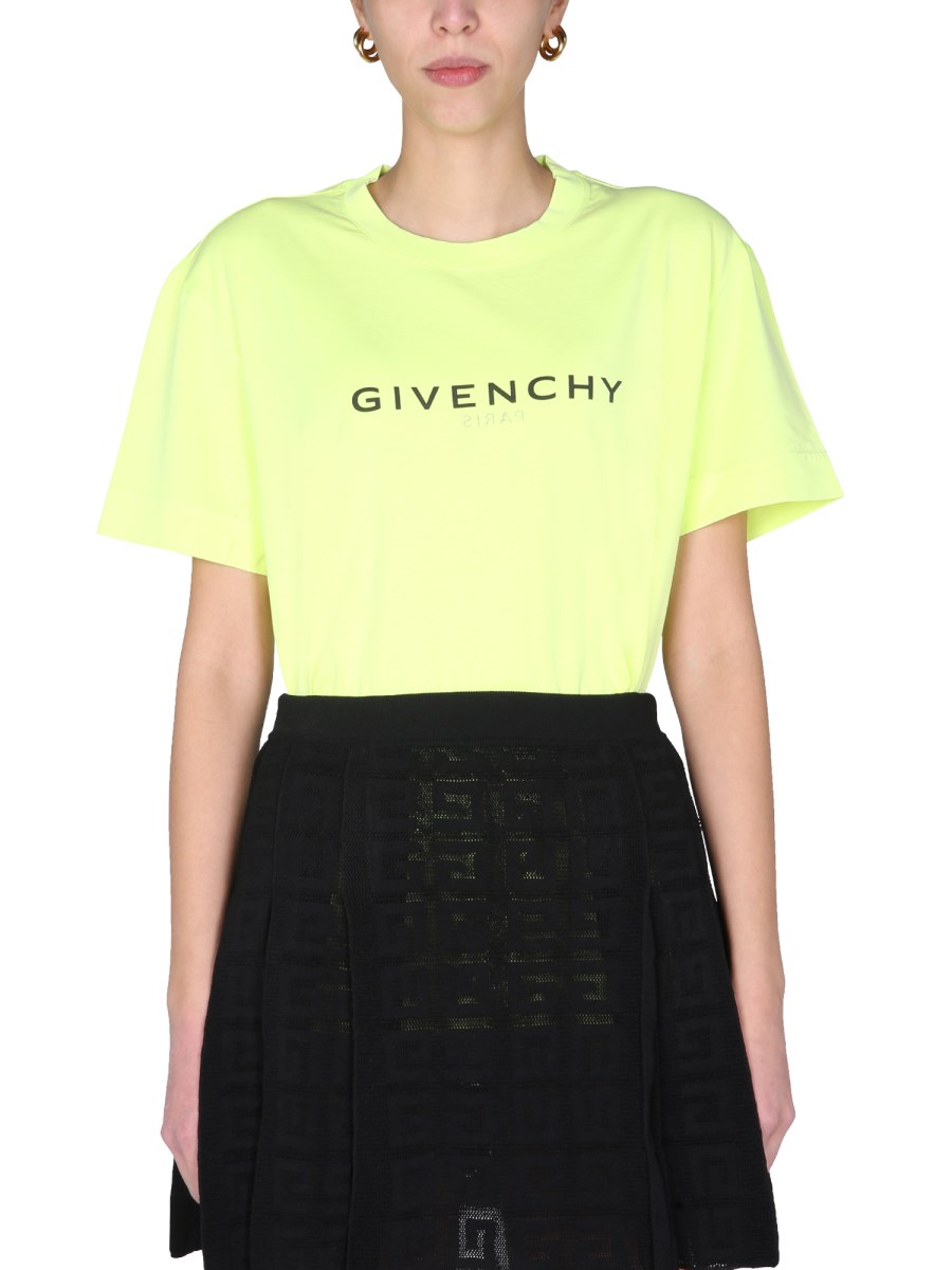 GIVENCHY - COTTON JERSEY T-SHIRT WITH REVERSE LOGO - Eleonora Bonucci