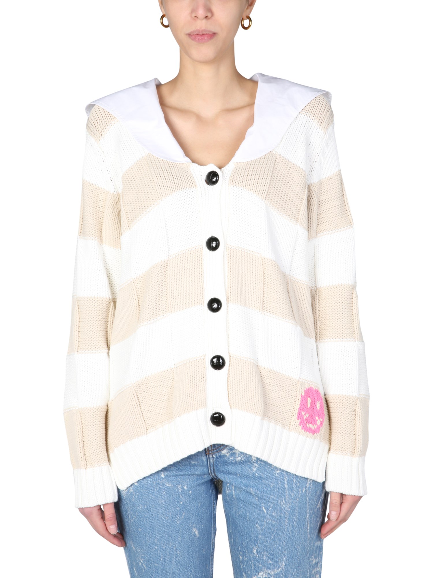 ganni cardigan with striped pattern