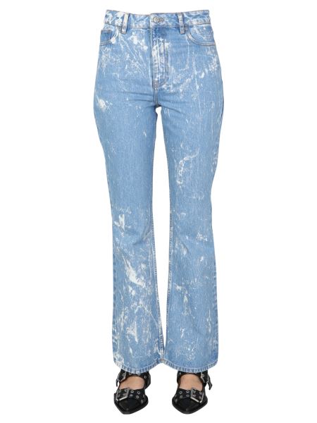 Ganni - Organic Cotton Denim Bootcut Jeans 