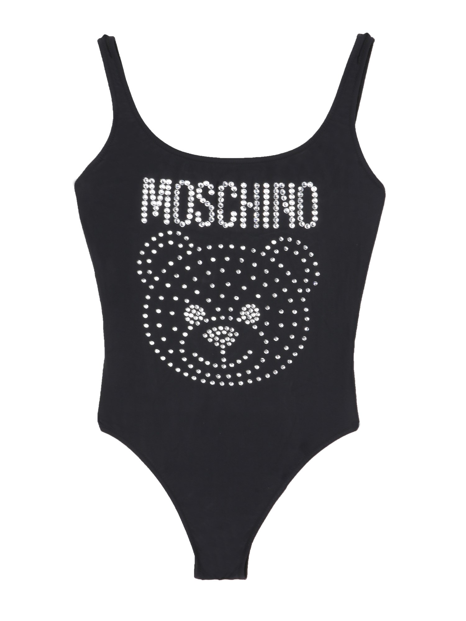 moschino one piece swimsuit with teddy strass