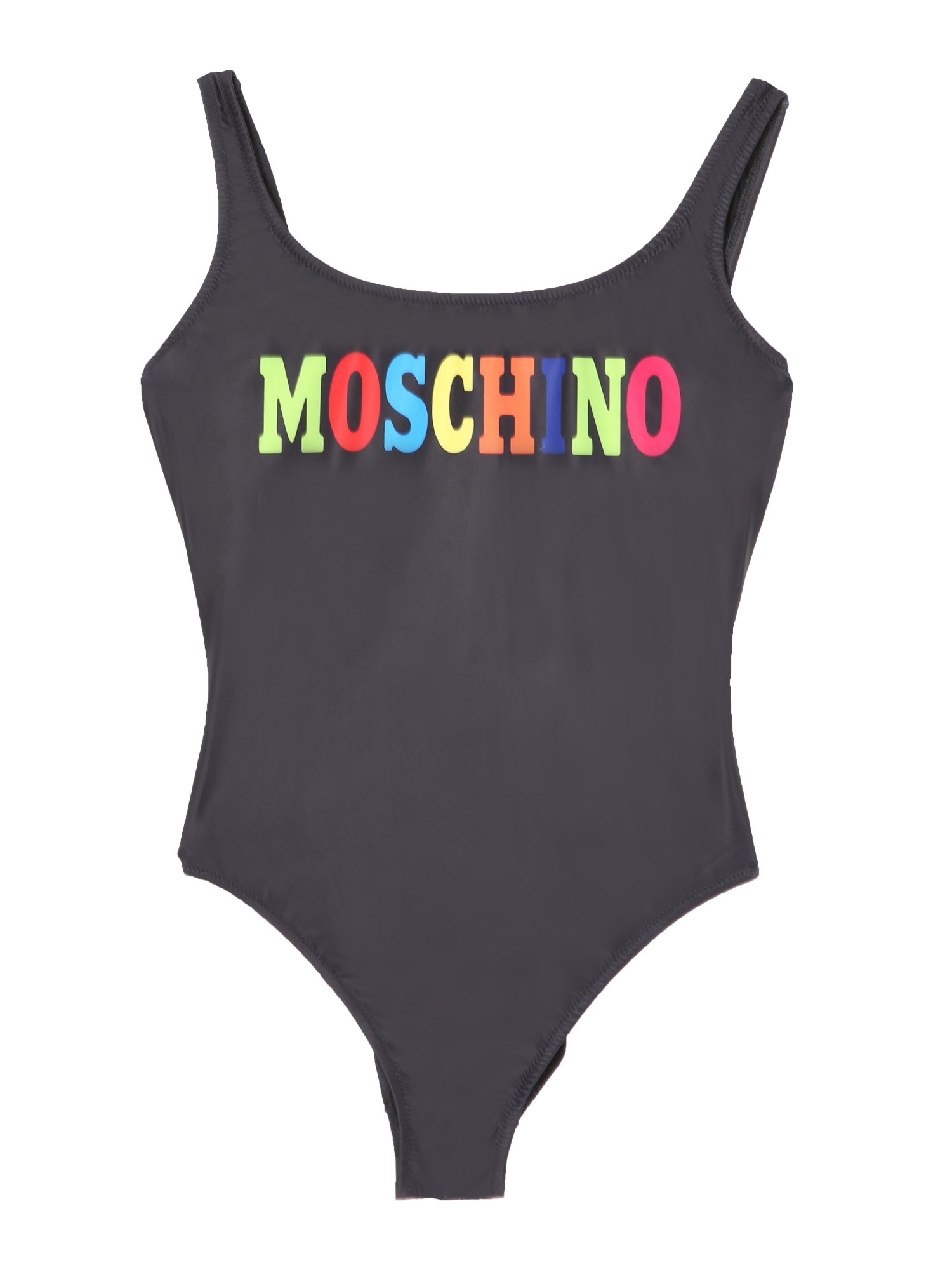 moschino one piece swimsuit with multicolor logo