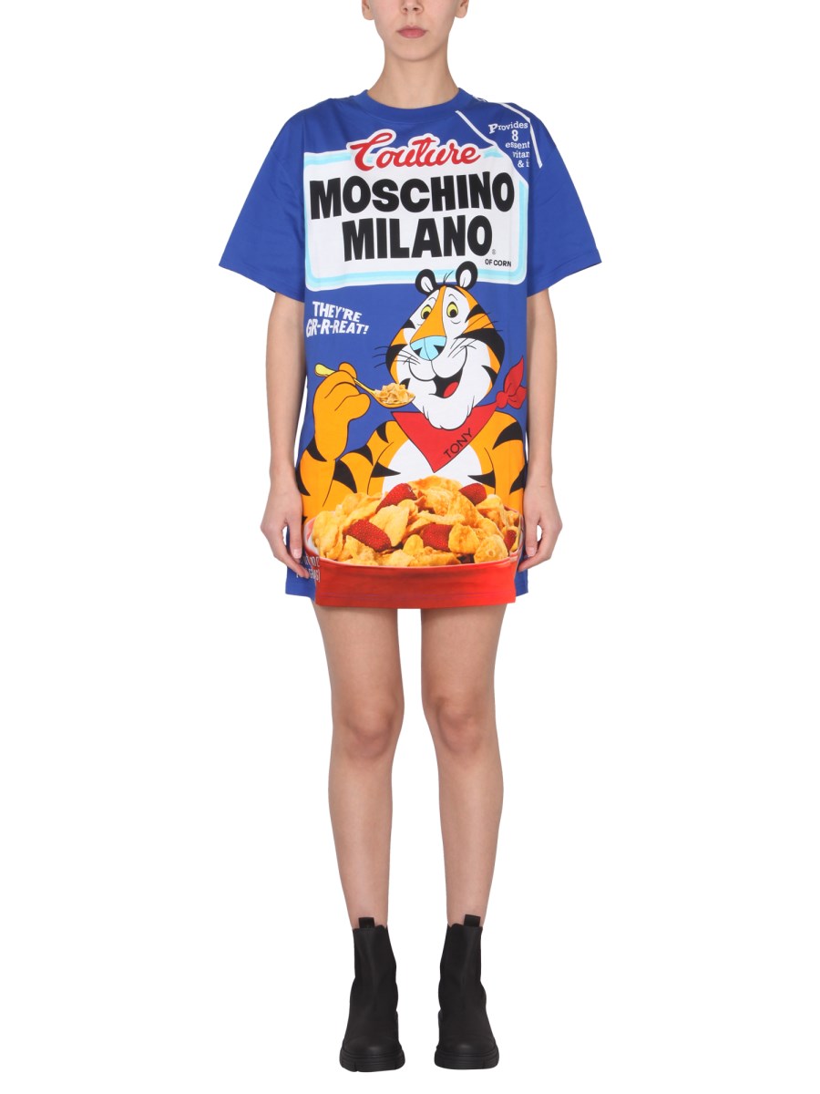 MOSCHINO CHINESE NEW YEAR MOSCHINO X KELLOGG S COTTON DRESS Eleonora Bonucci