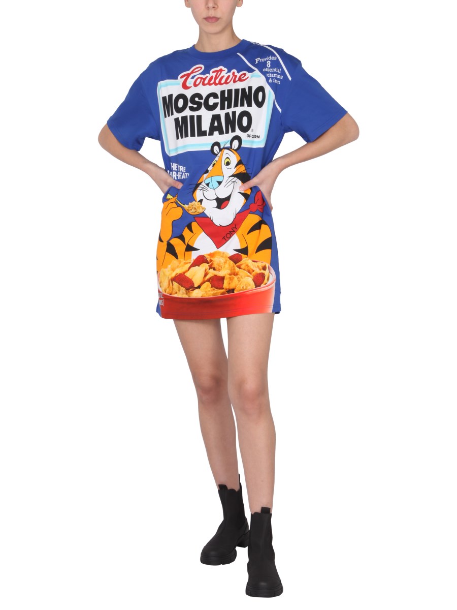 Moschino Oversized printed cotton-jersey T-shirt dress