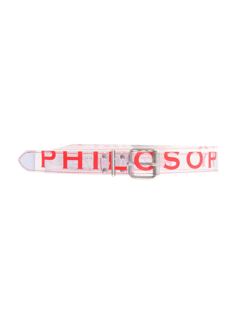 PHILOSOPHY DI LORENZO SERAFINI CINTURA TRASPARENTE IN PVC CON LOGO