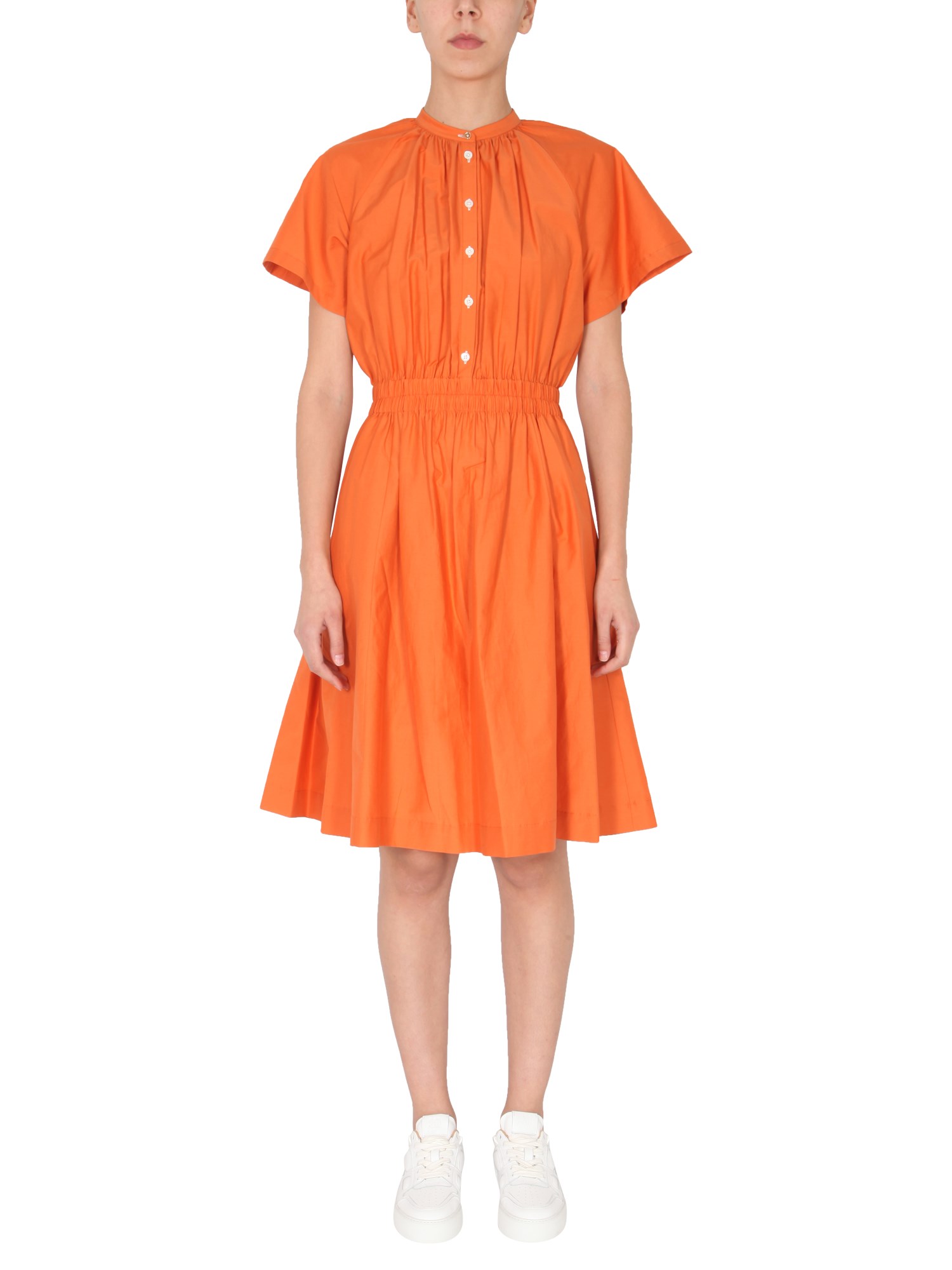 Paul Smith Dress With Smok Stitch In Orange