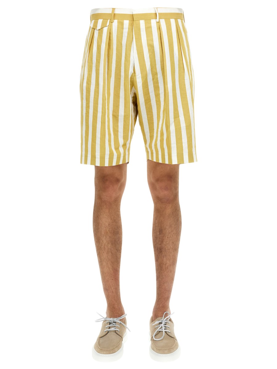 PAUL SMITH BERMUDA DECKCHAIR STRIPE IN COTONE E LINO