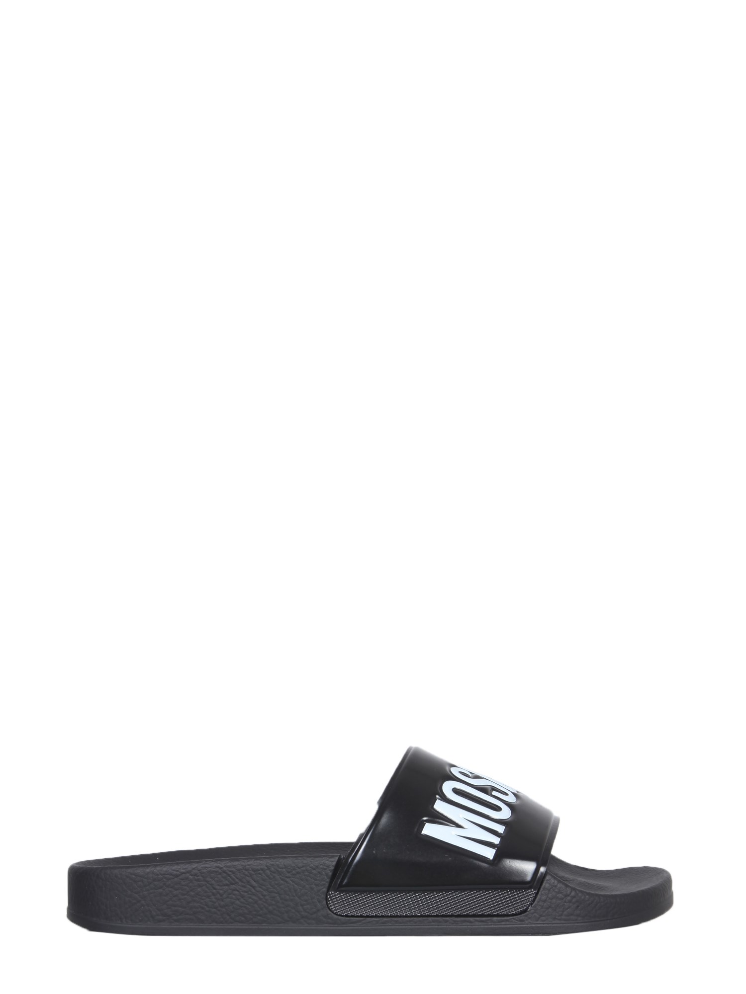 moschino slide sandals with logo