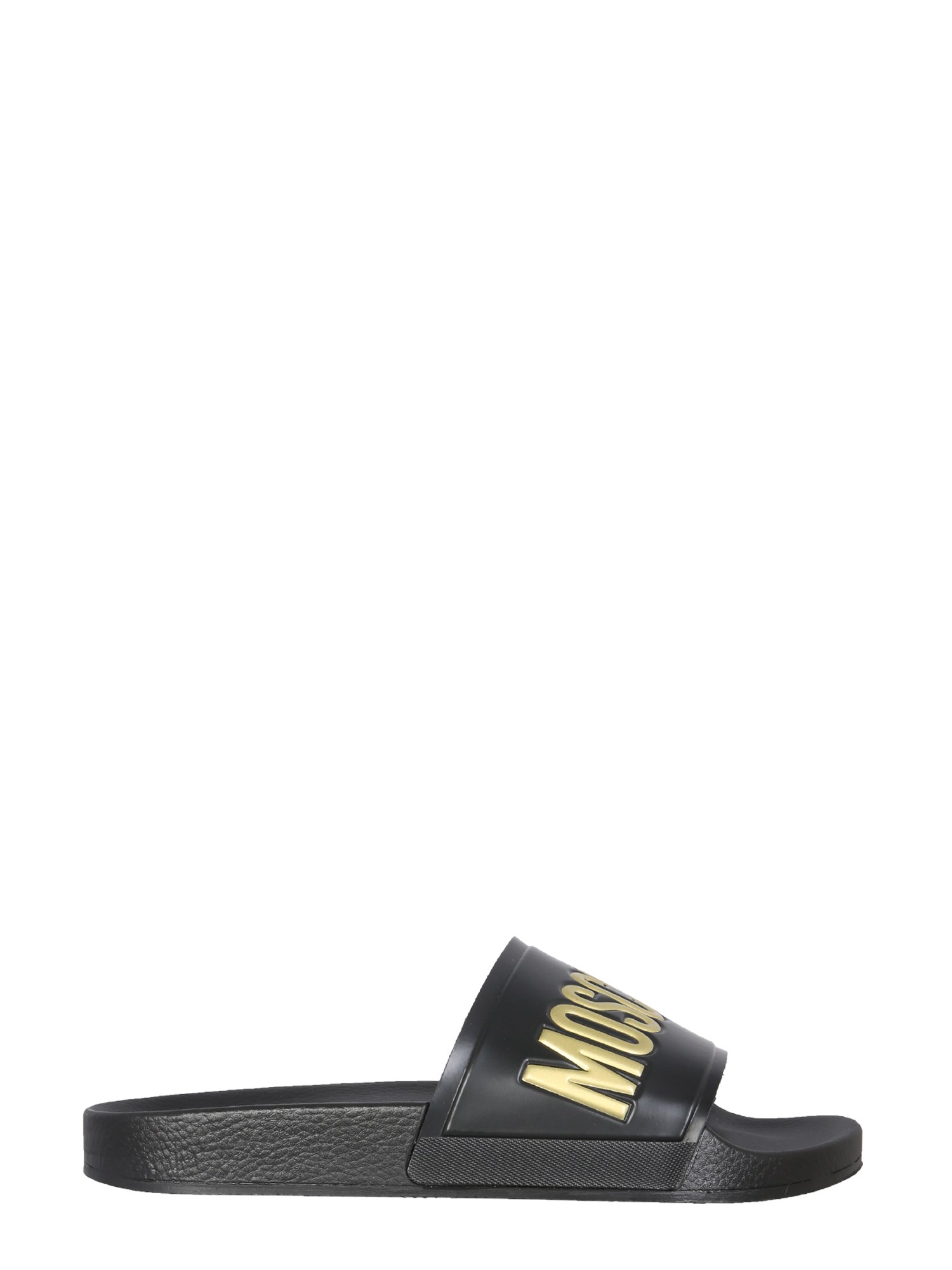 moschino slide sandals with logo