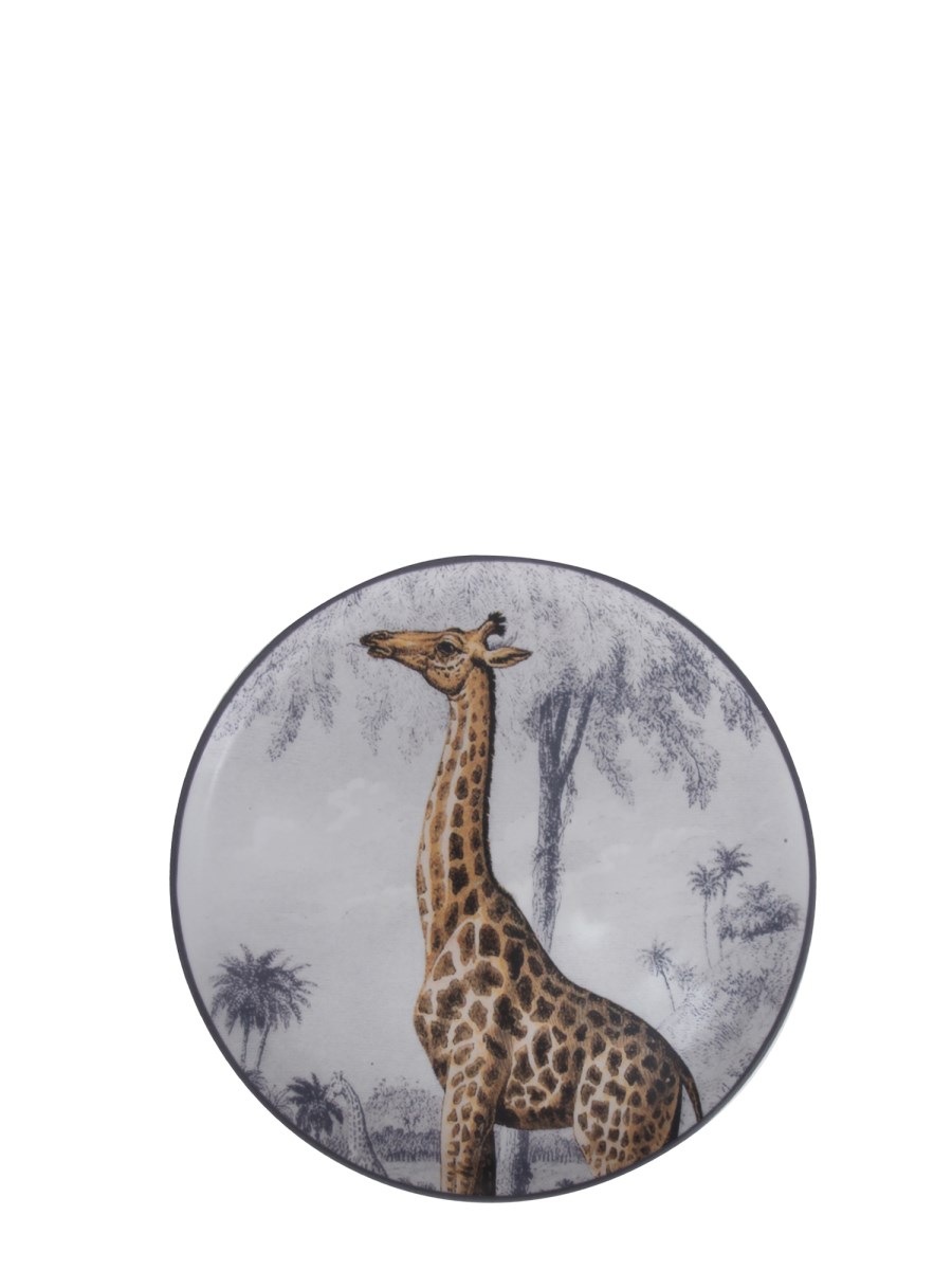 LES-OTTOMANS PIATTO IN CERAMICA CON STAMPA LA MENAGERIE OTTOMANE GIRAFFE