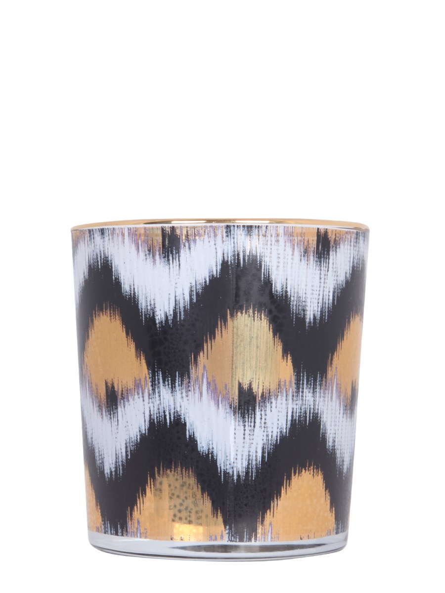 BICCHIERE CON STAMPA IKAT GOLD 