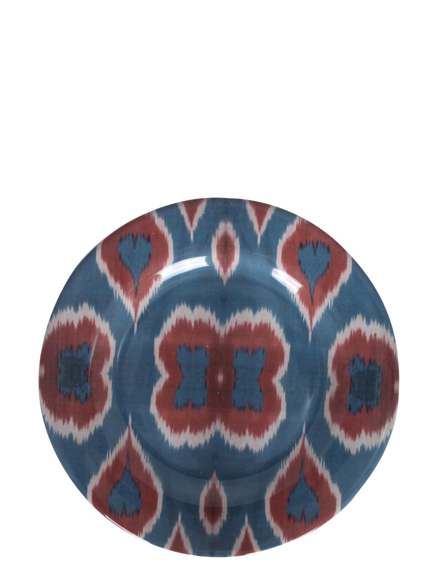 LES-OTTOMANS PIATTO IN CERAMICA CON STAMPA IKAT