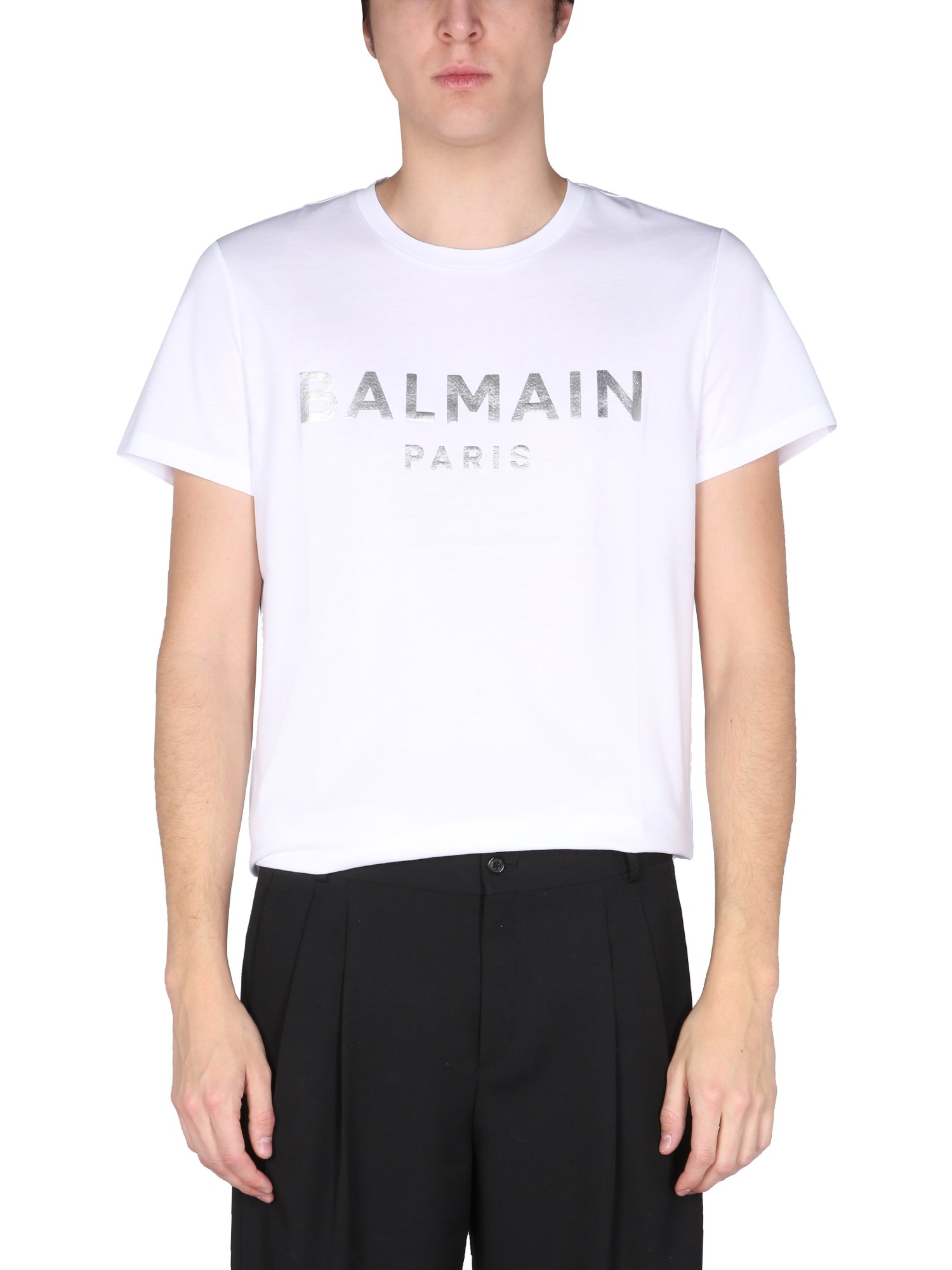 balmain t-shirt with laminated logo