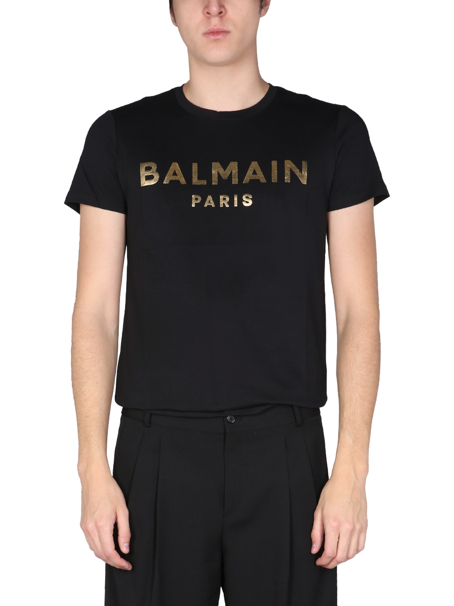 balmain t-shirt with laminated logo