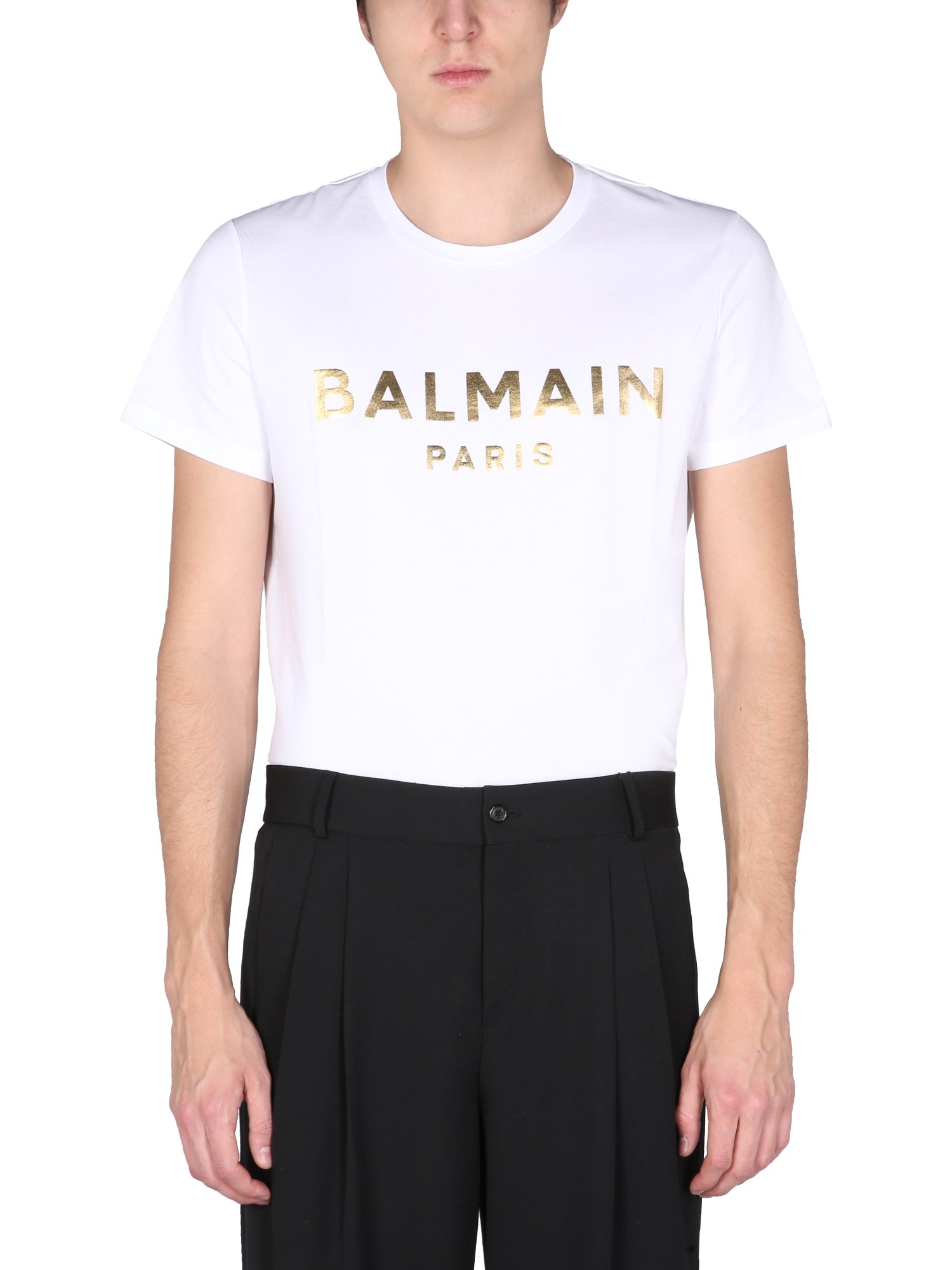 balmain t-shirt with laminated logo