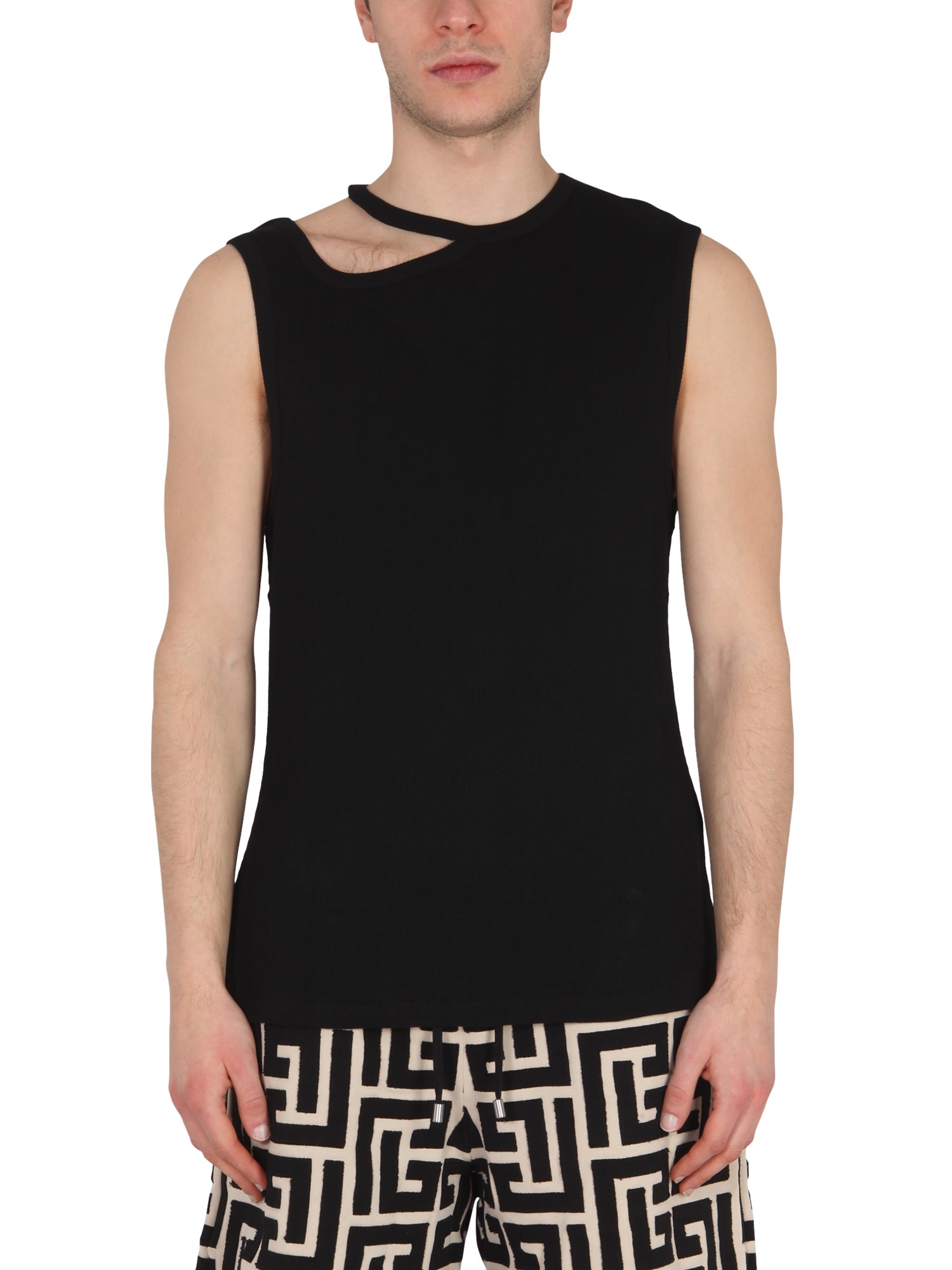 balmain tank top with cut out detail