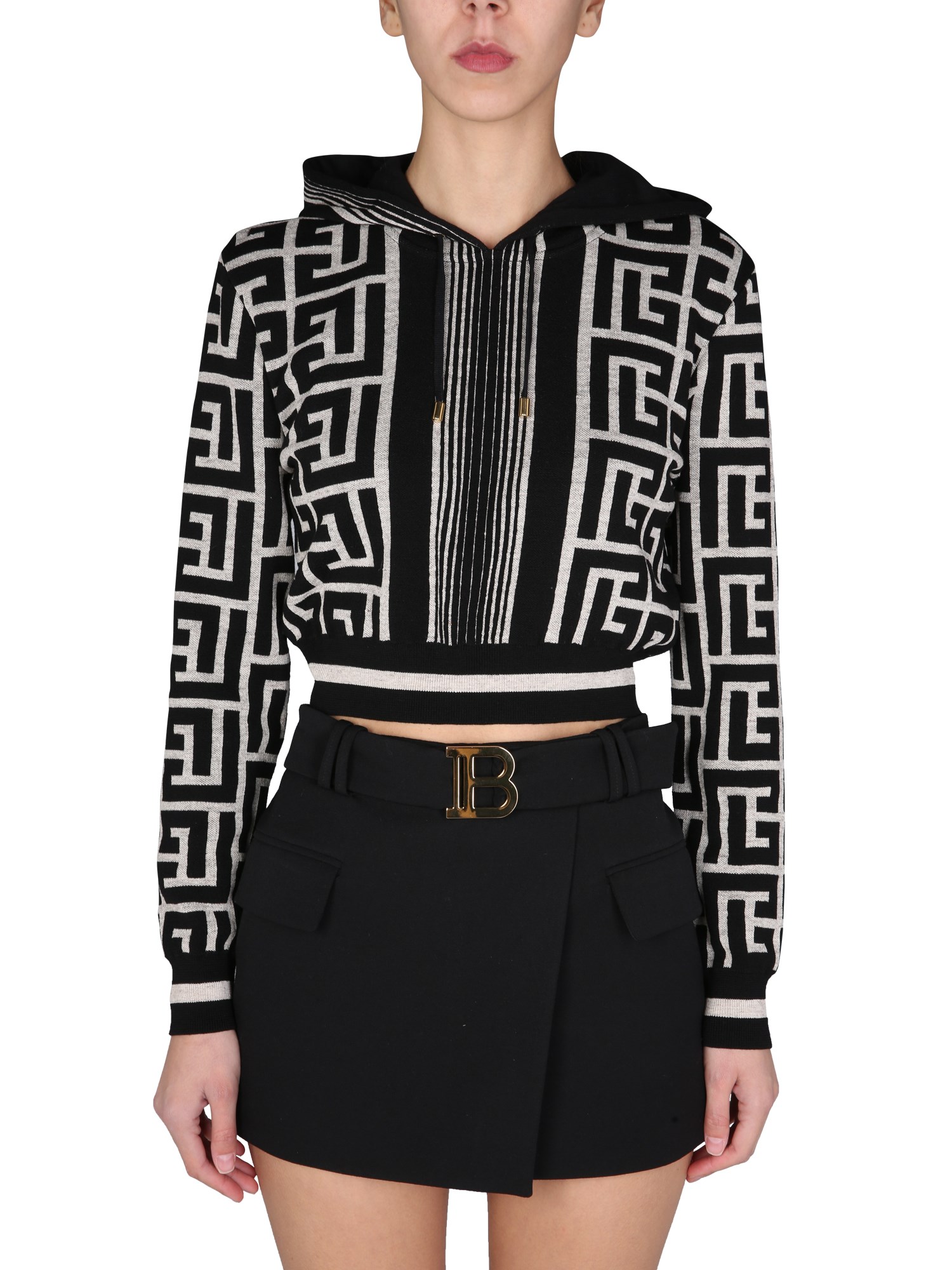 balmain cropped sweater
