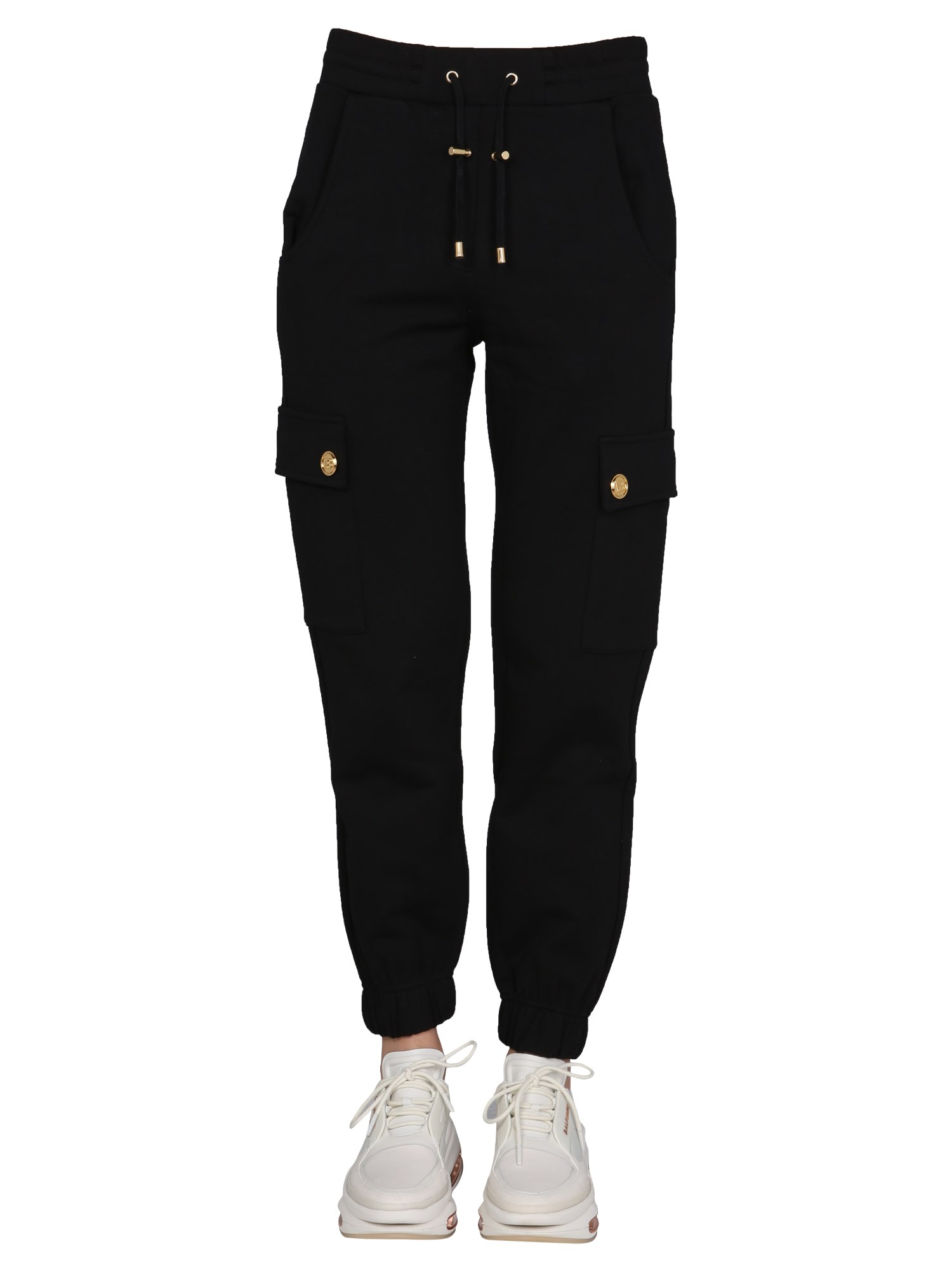 balmain jogging pants with logo buttons