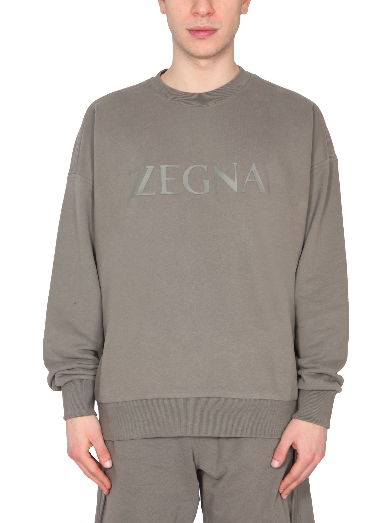 z zegna sweatshirt with rubberized logo