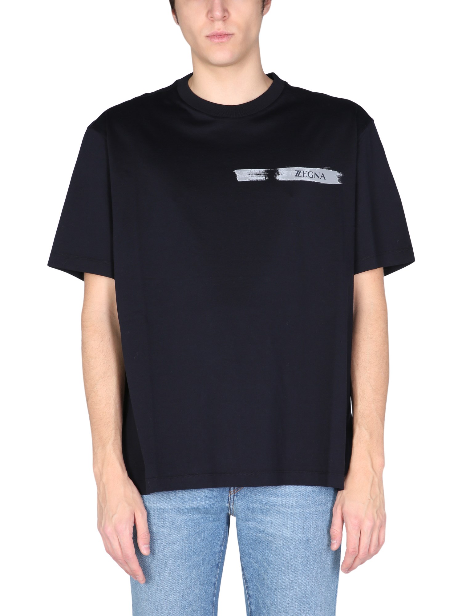 z zegna rubber logo print t-shirt