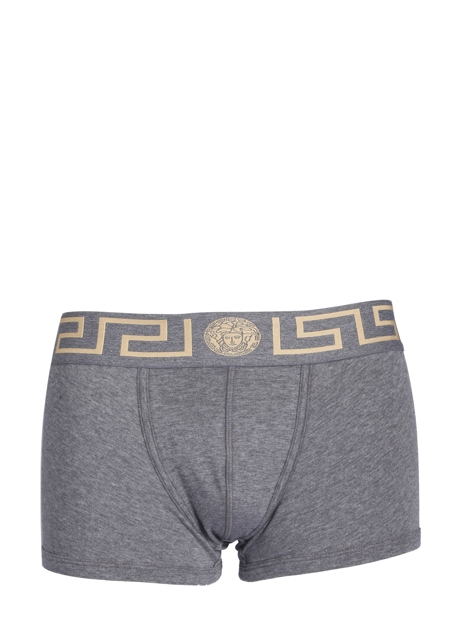 Versace Boxer Shorts With Greek In Grey | ModeSens