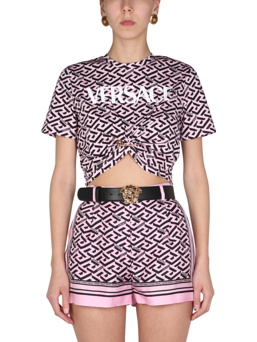 Le Greca logo-print bralette, Versace