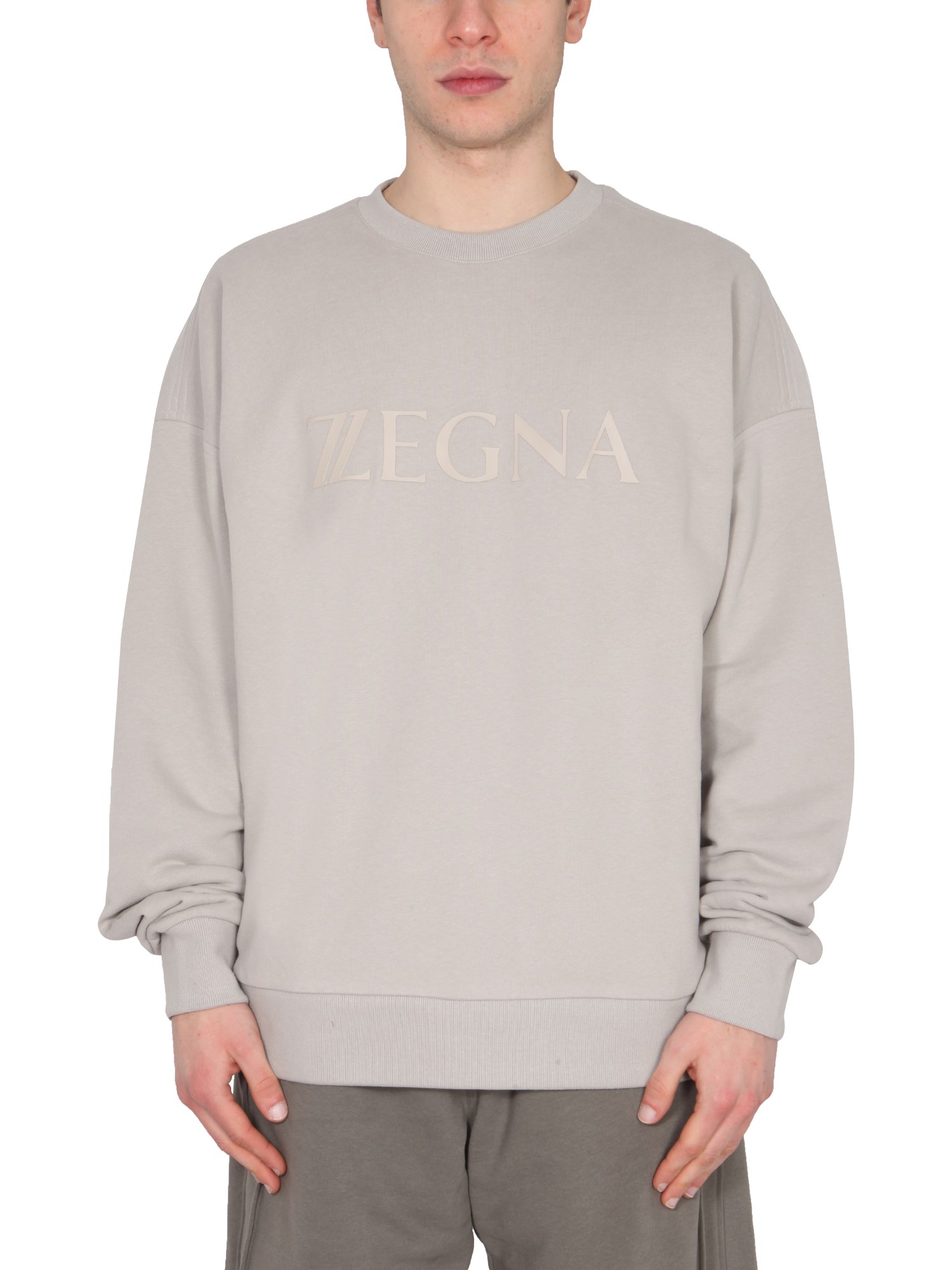 z zegna sweatshirt with rubberized logo