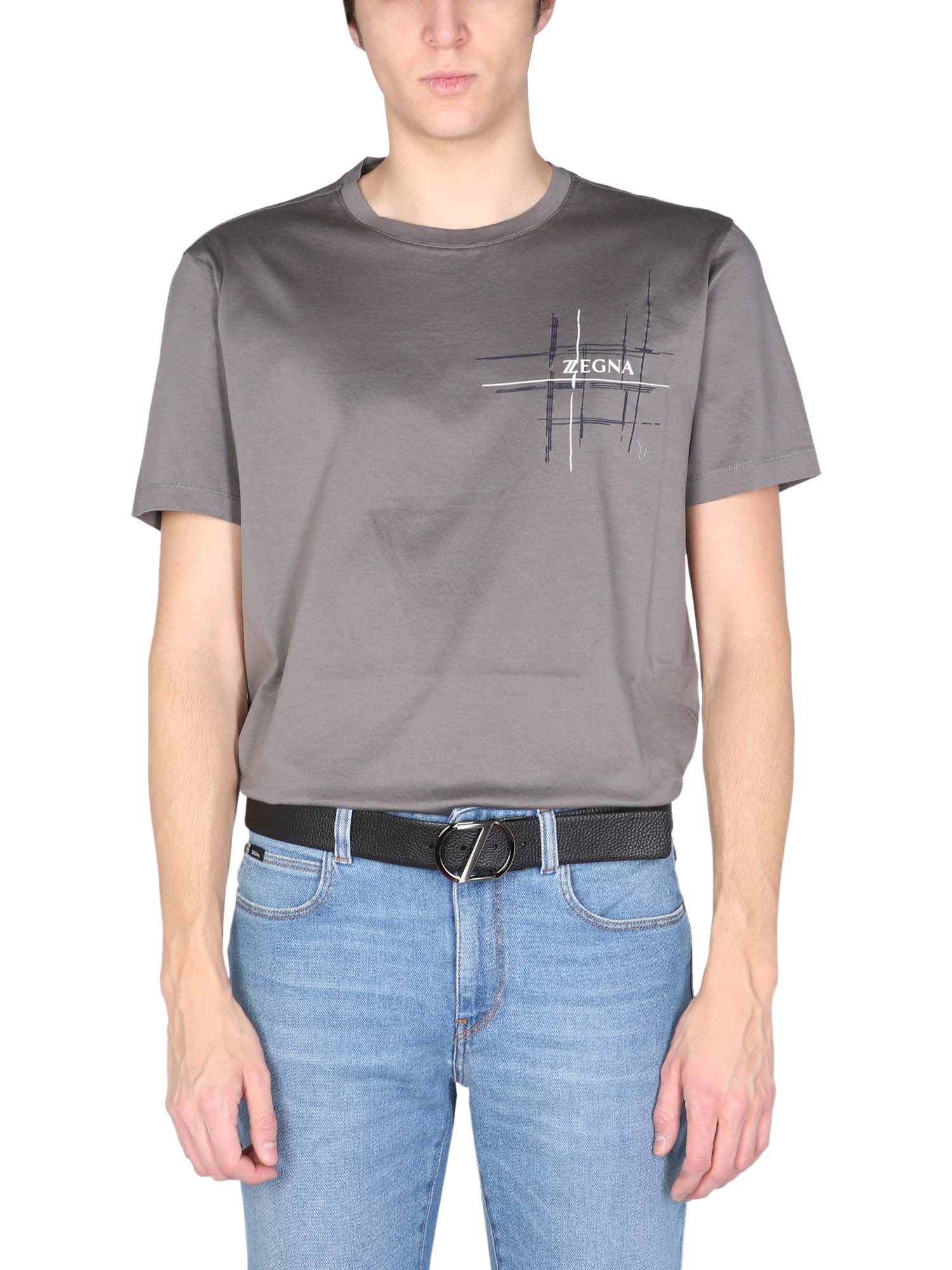 z zegna t-shirt with rubberized logo