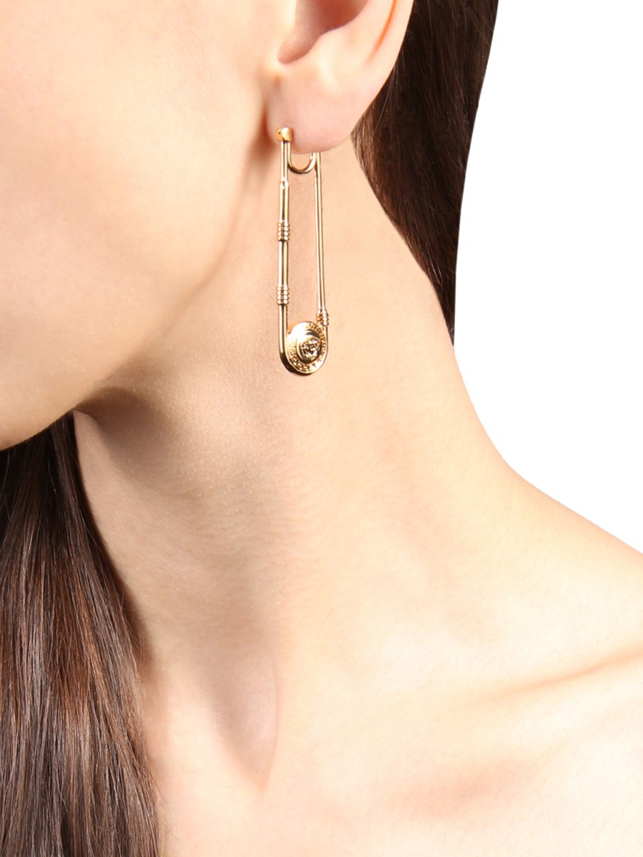 VERSACE - BRASS SAFETY PIN EARRINGS - Eleonora Bonucci