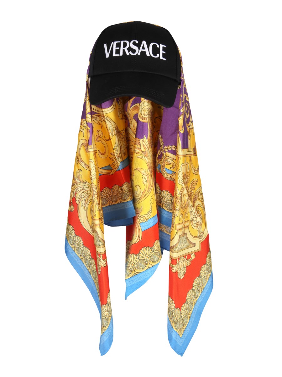 VERSACE - ROYAL REBELLION SILK SCARF BASEBALL HAT - Eleonora Bonucci