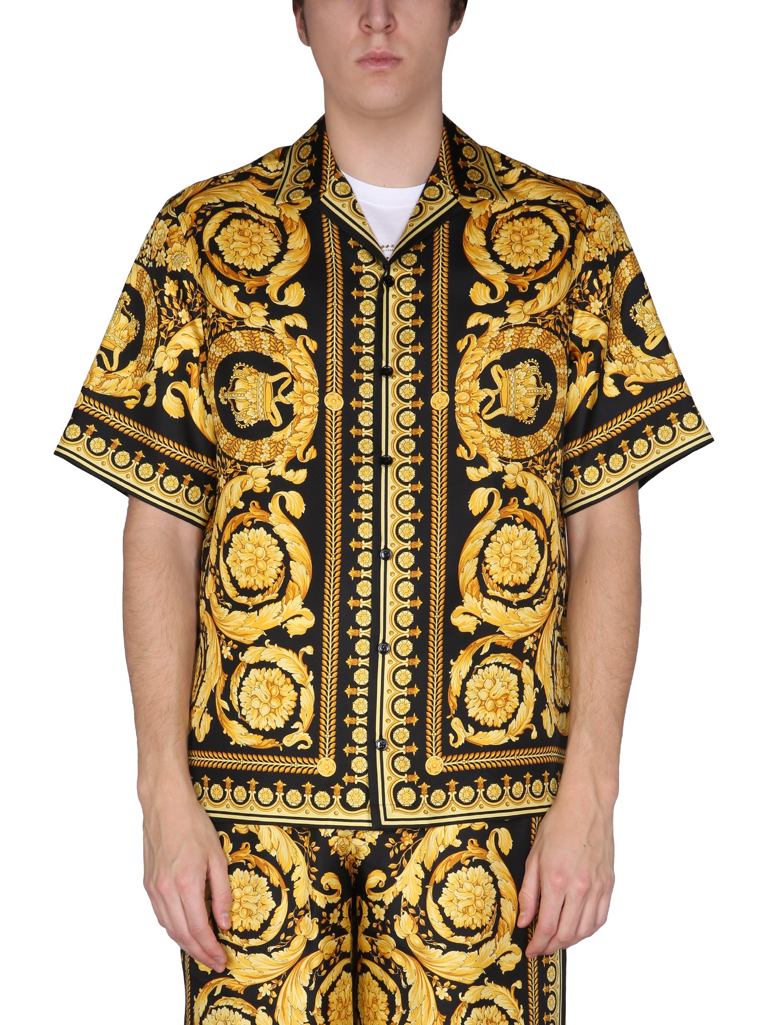 versace baroque print shirt