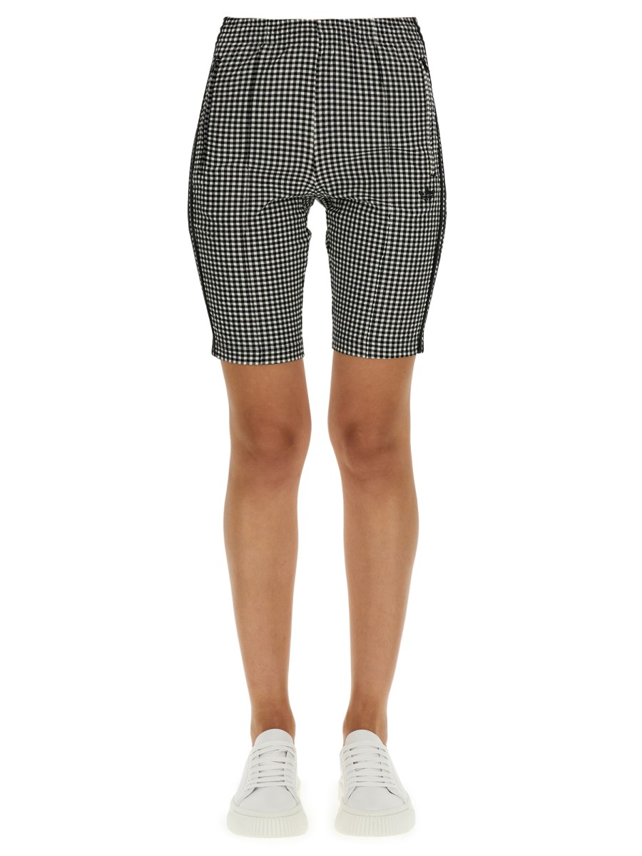 black and white checkered biker shorts